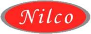 A red oval logo with the word "Nilco" in white cursive letters. The edge of the oval is bordered in gray.